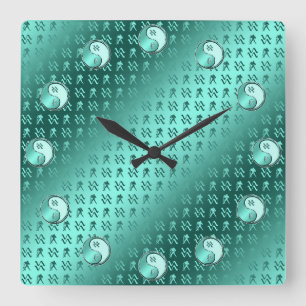 Horloge Carrée Verseau