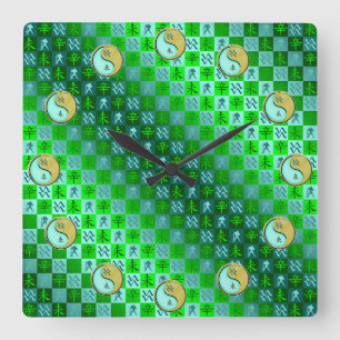 Horloge Carrée Verseau & Chèvre de Métal