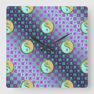 Horloge Carrée Verseau & Métal Sanglier