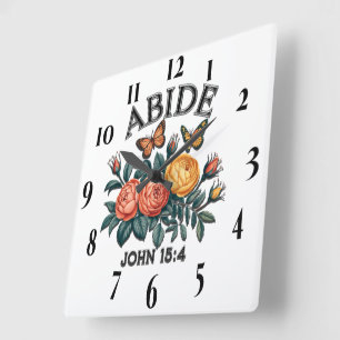 Horloge Carrée Verset biblique chrétienne inspirant