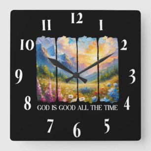 Horloge Carrée Verset biblique chrétienne inspirant