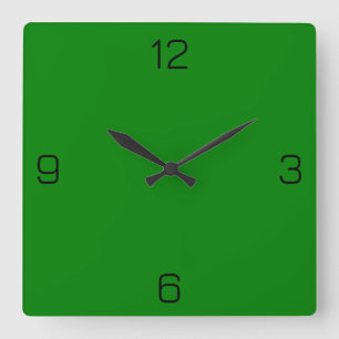 Horloge Carrée Vert 008000 Couleur - Avec l'option d'ajouter un n