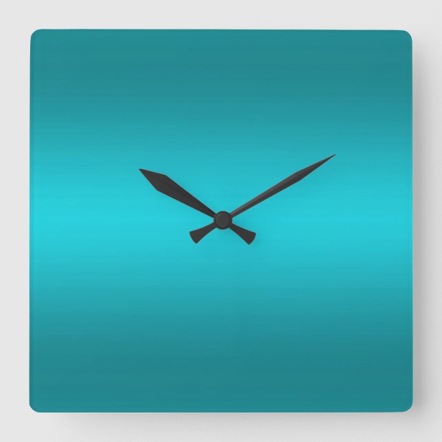 Horloge Carrée Vert bleu d'Aqua foncé et clair - Turquoise (Recto)