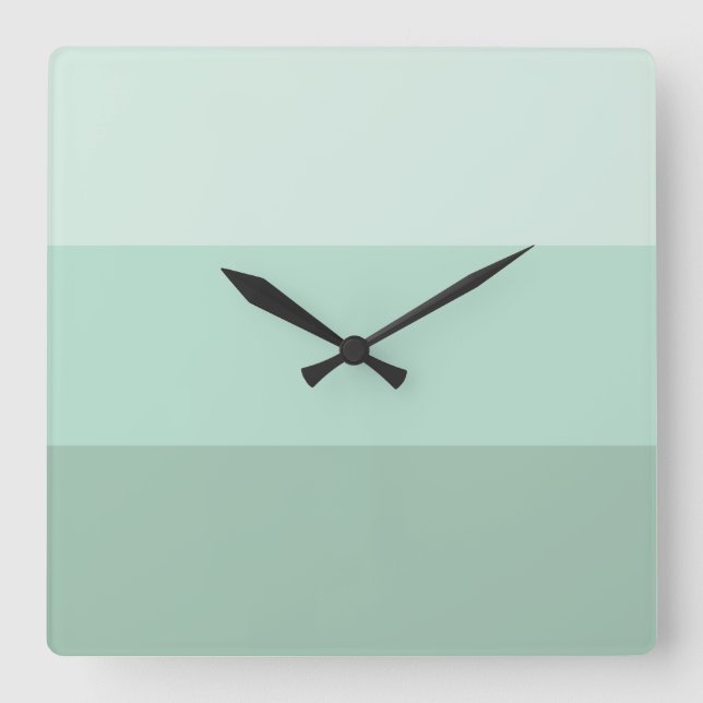 Horloge Carrée Vert Ombre rayé (Recto)