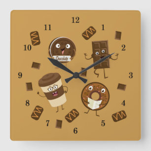 Horloge Carrée Very Cool Coffee and Chocolate Wall Clock