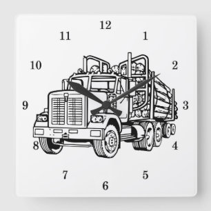 Horloge Carrée Very Cool Log Hauler