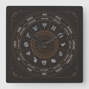Horloge Carrée Very Cool Zodiac Wall Clock