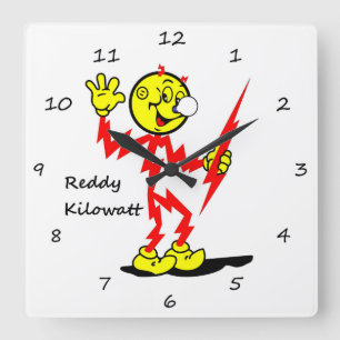 Horloge Carrée Very Fun Reddy Kilowatt Wall Clock