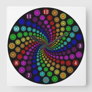 Horloge Carrée Very Fun Vortex Wall Clock