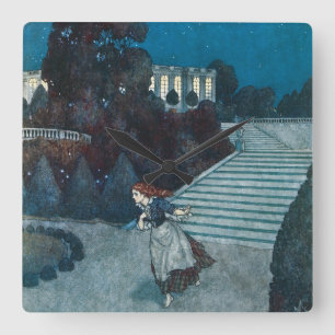 Horloge Carrée Vieux Conte de Fées, Cendrillon par Edmund Dulac