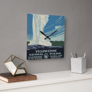 Horloge Carrée Vieux fidèle à Yellowstone National Park