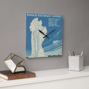 Horloge Carrée Vieux fidèle à Yellowstone National Park