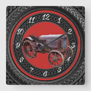 HORLOGE CARRÉE VIEUX TRACTEUR