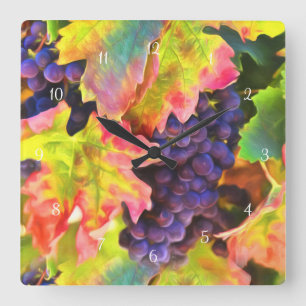 Horloge Carrée Vignoble Vignoble Décor Cuisine