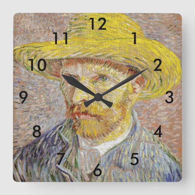 Horloge Carrée Vincent van Gogh - Autoportrait avec Casquette de  (Recto)