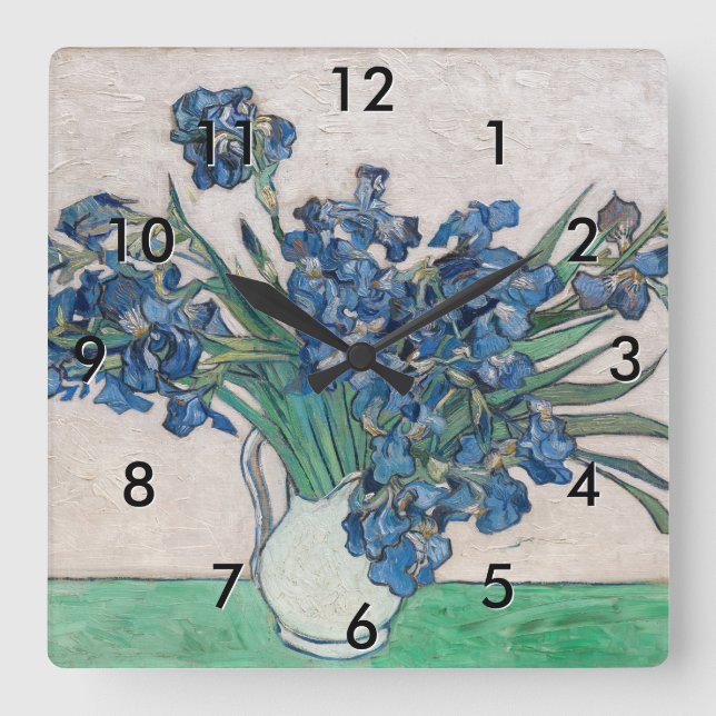 Horloge Carrée Vincent van Gogh - Irises (Recto)