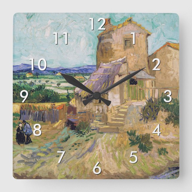 Horloge Carrée Vincent van Gogh - The Old Mill (Recto)
