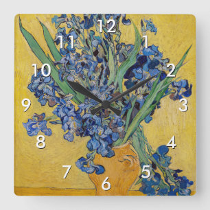 Horloge Carrée Vincent van Gogh - Vase avec Irises