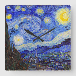 Horloge Carrée Vincent Willem van Gogh, "Nuit étoilée"