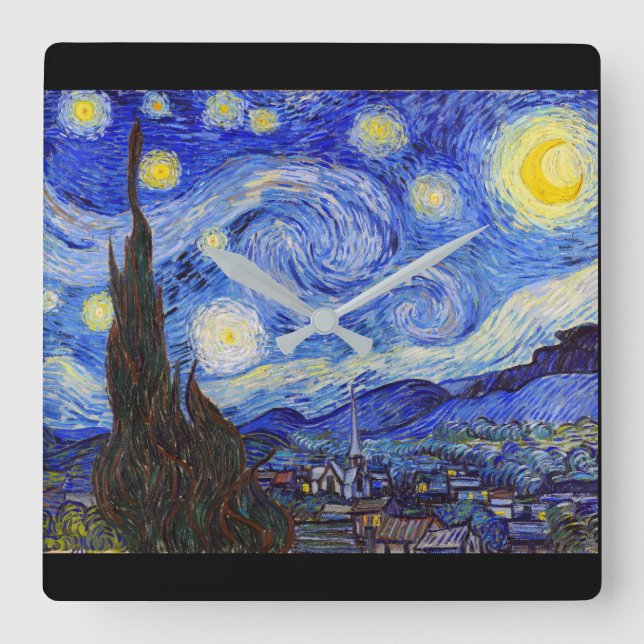 Horloge Carrée Vincent Willem van Gogh , “ Starry Night ” (Recto)