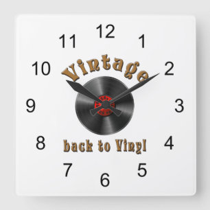 Horloge Carrée Vintage - Back to Vinyl, the record is back