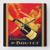 Vintage Deco " P. Boutet " Champagne Wall Clock
