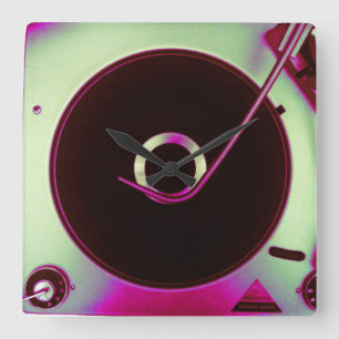 Horloge Carrée Vintage Retro Vinyl Record