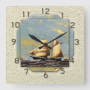 Horloge Carrée Vintage ship
