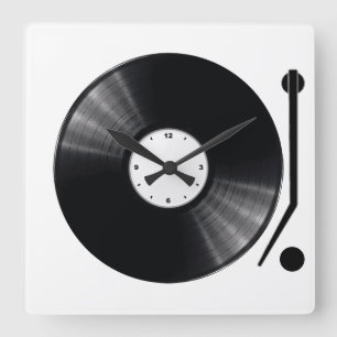 Horloge Carrée Vinyl Record Wall Clock