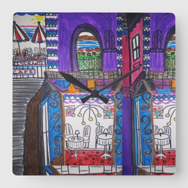 Horloge Carrée Violetas Cafe (Recto)