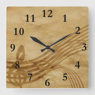 Horloge Carrée Violin key