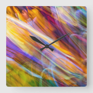 Horloge Carrée Vitrail mobile 11