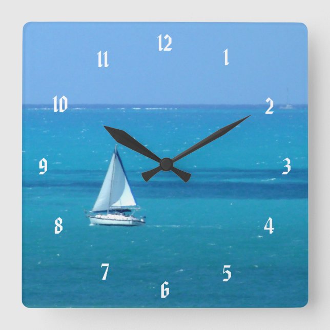 Horloge Carrée Voile (Recto)
