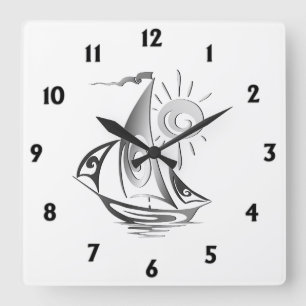 Horloge Carrée Voile de jour