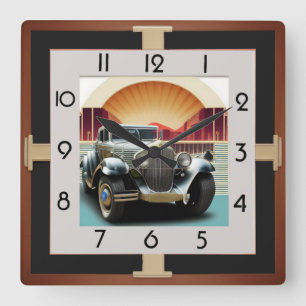 Horloge Carrée Voiture Art déco