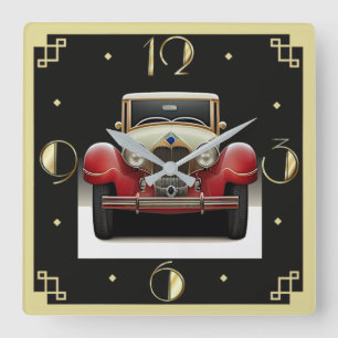 Horloge Carrée Voiture vintage Art déco