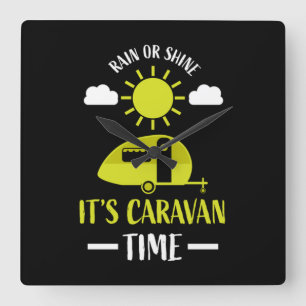 Horloge Carrée voyage de camping caravane heureux