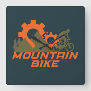 Horloge Carrée VTT moderne de descente de vélo de montagne