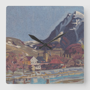 Horloge Carrée Vue de Dolný Kubín par Arnold Peter Weisz