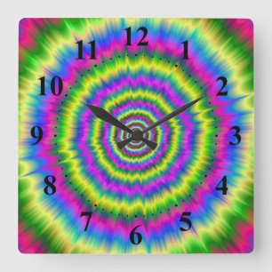 Horloge Carrée Wall Clock  Neon Explosion