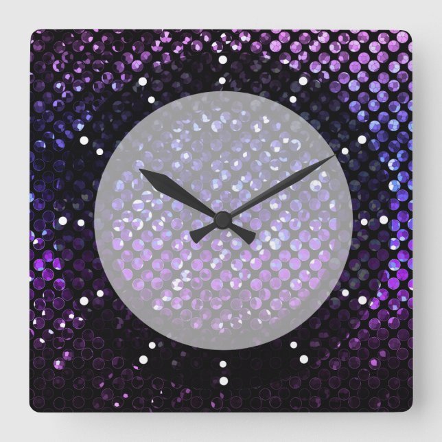 Horloge Carrée Wall Clock Purple (Recto)