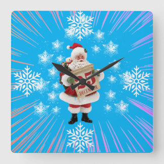 Horloge Carrée Wall Clock Santa Clause 