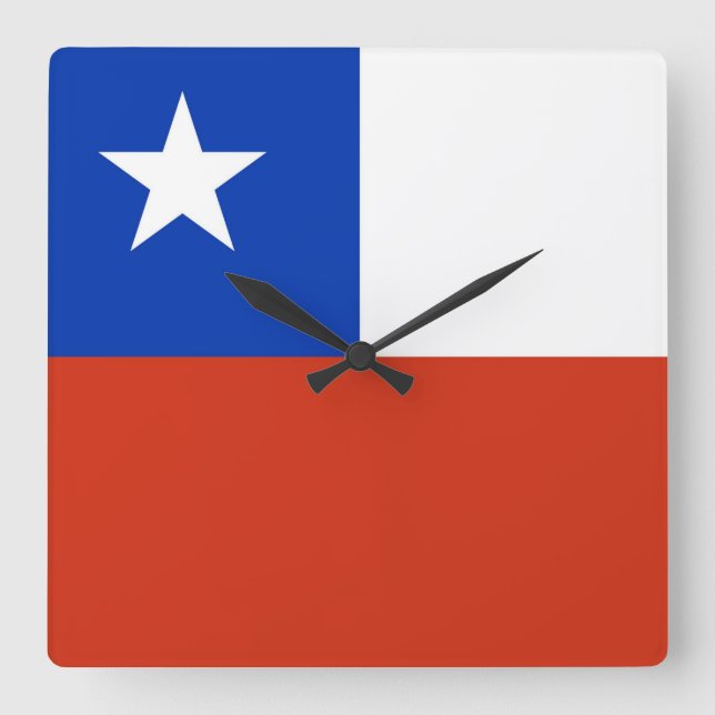 Horloge Carrée Wall Clock with Flag of Chili (Recto)