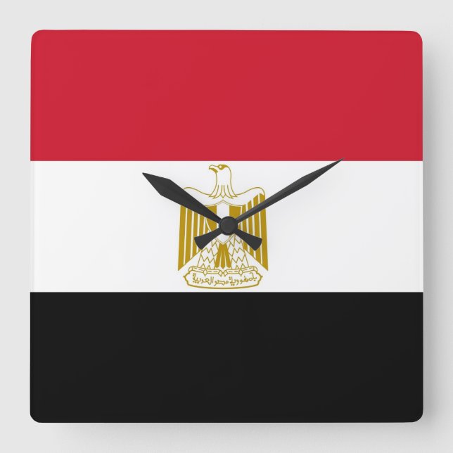 Horloge Carrée Wall Clock with Flag of Egypt (Recto)