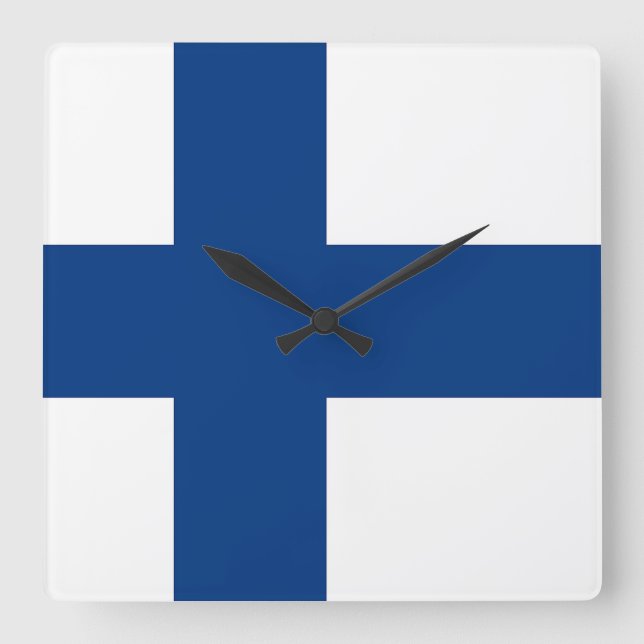 Horloge Carrée Wall Clock with Flag of Finland (Recto)