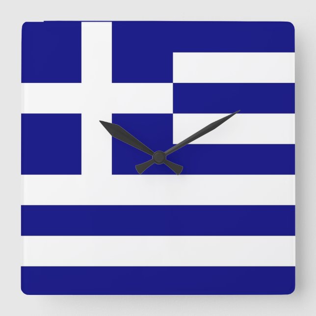 Horloge Carrée Wall Clock with Flag of Greece (Recto)