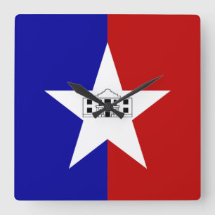 Horloge Carrée Wall Clock with Flag of San Antonio City, USA