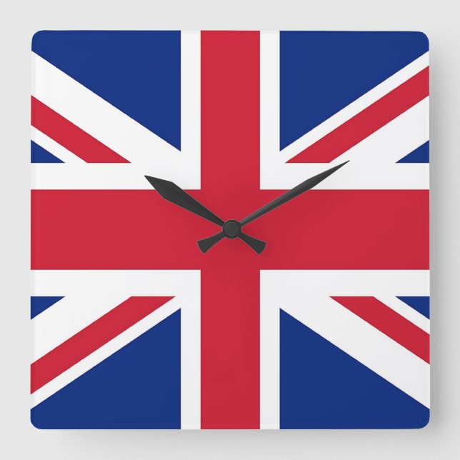 Horloge Carrée Wall Clock with Flag of United Kingdom (Recto)