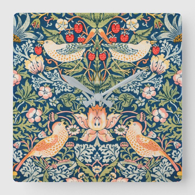 HORLOGE CARRÉE WALLCLOCK ACRYLIQUE : WILLIAM MORRIS (Recto)