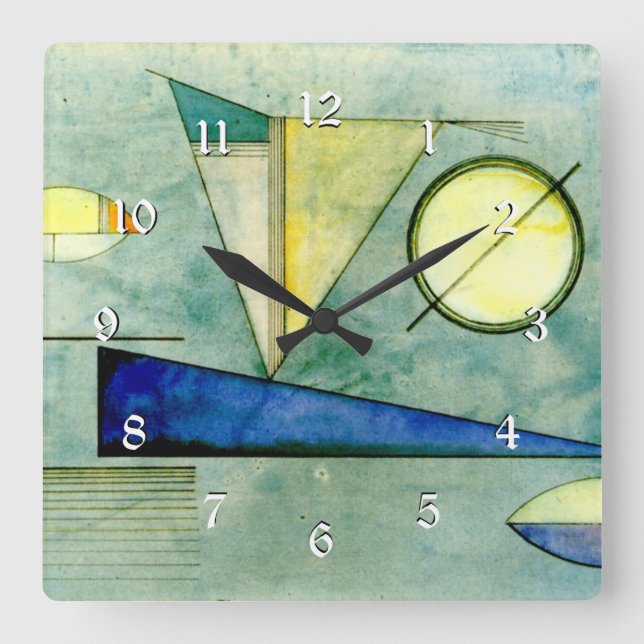 Horloge Carrée Wassily Kandinsky abstract artwork, Haze (Recto)
